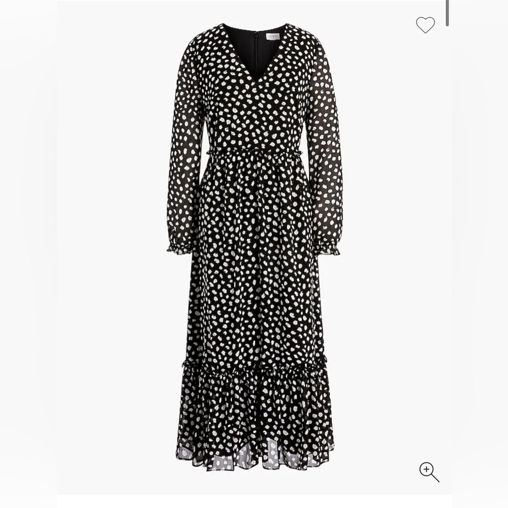 Crinkle V-neck midi dress